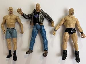 Lot Of 3 Stone Cold Steve Austin Jakks Action Figures Bundle WWE VTG 90s Y2K 7”